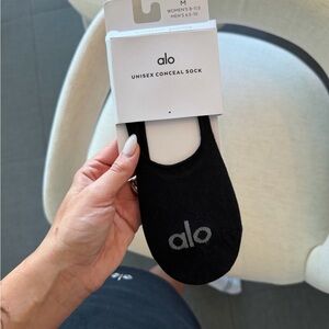 ALO Yoga Black Unisex No-Show Conceal Sock